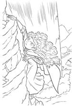 coloring page Merida climbing a riff